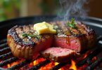 Smoky Charcoal-Grilled Garlic Butter Steak: A Perfectly Seared Delight