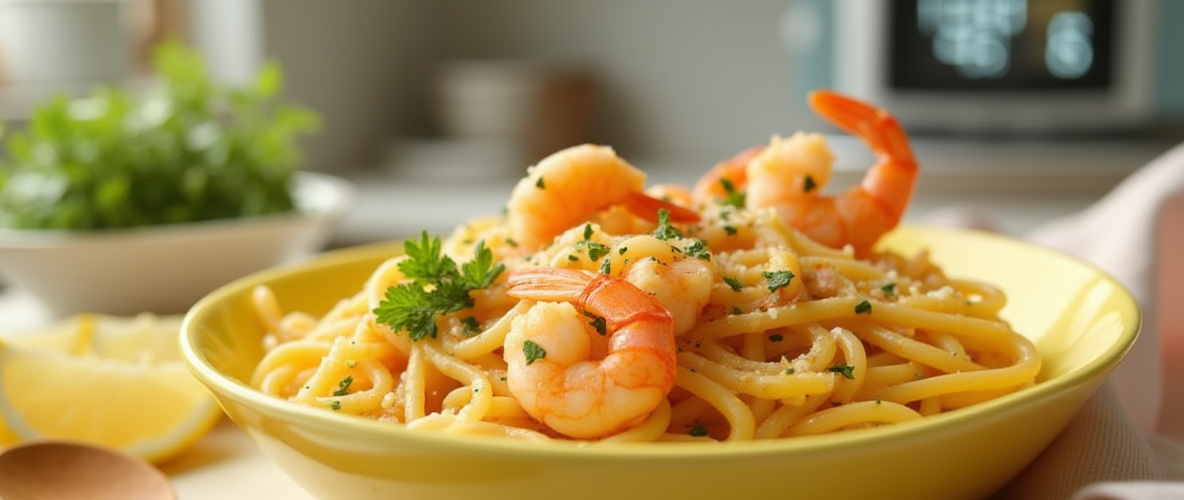 Quick Dinner: 15-Minute Lemon Garlic Shrimp Pasta – The Perfect Solution for Busy Nights