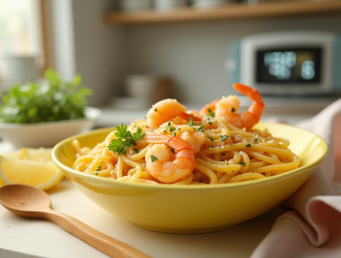 Quick Dinner: 15-Minute Lemon Garlic Shrimp Pasta – The Perfect Solution for Busy Nights