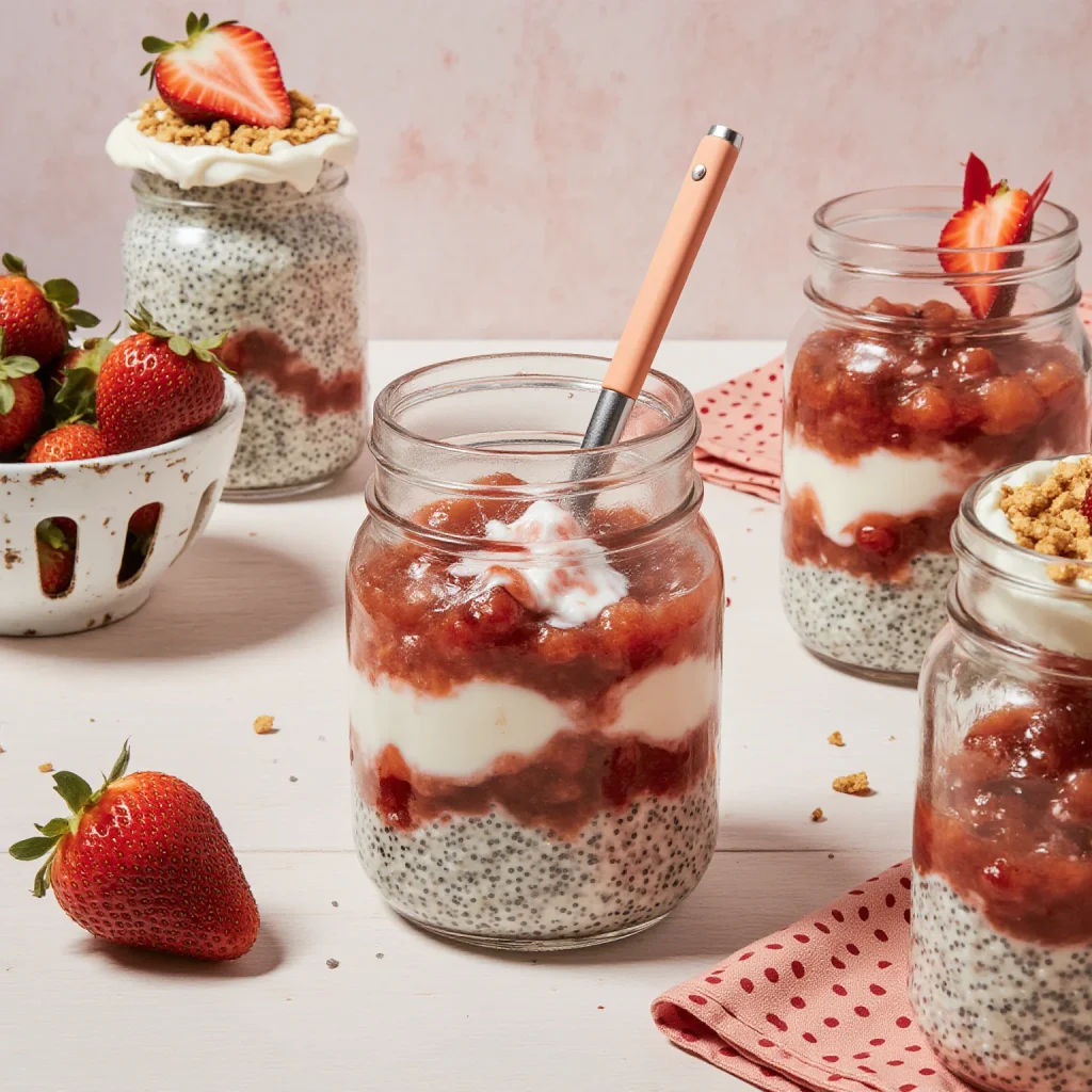 Easy High Protein Strawberry Cheesecake Jar
