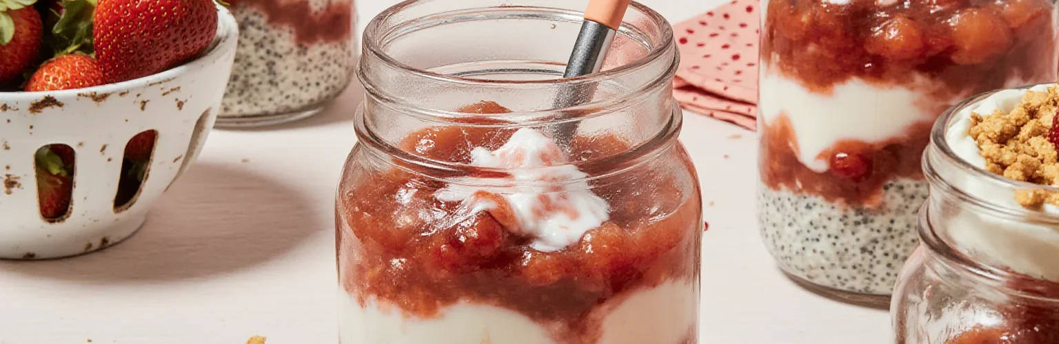 Easy High Protein Strawberry Cheesecake Jar