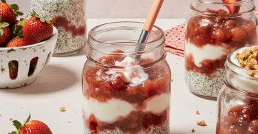 Easy High Protein Strawberry Cheesecake Jar